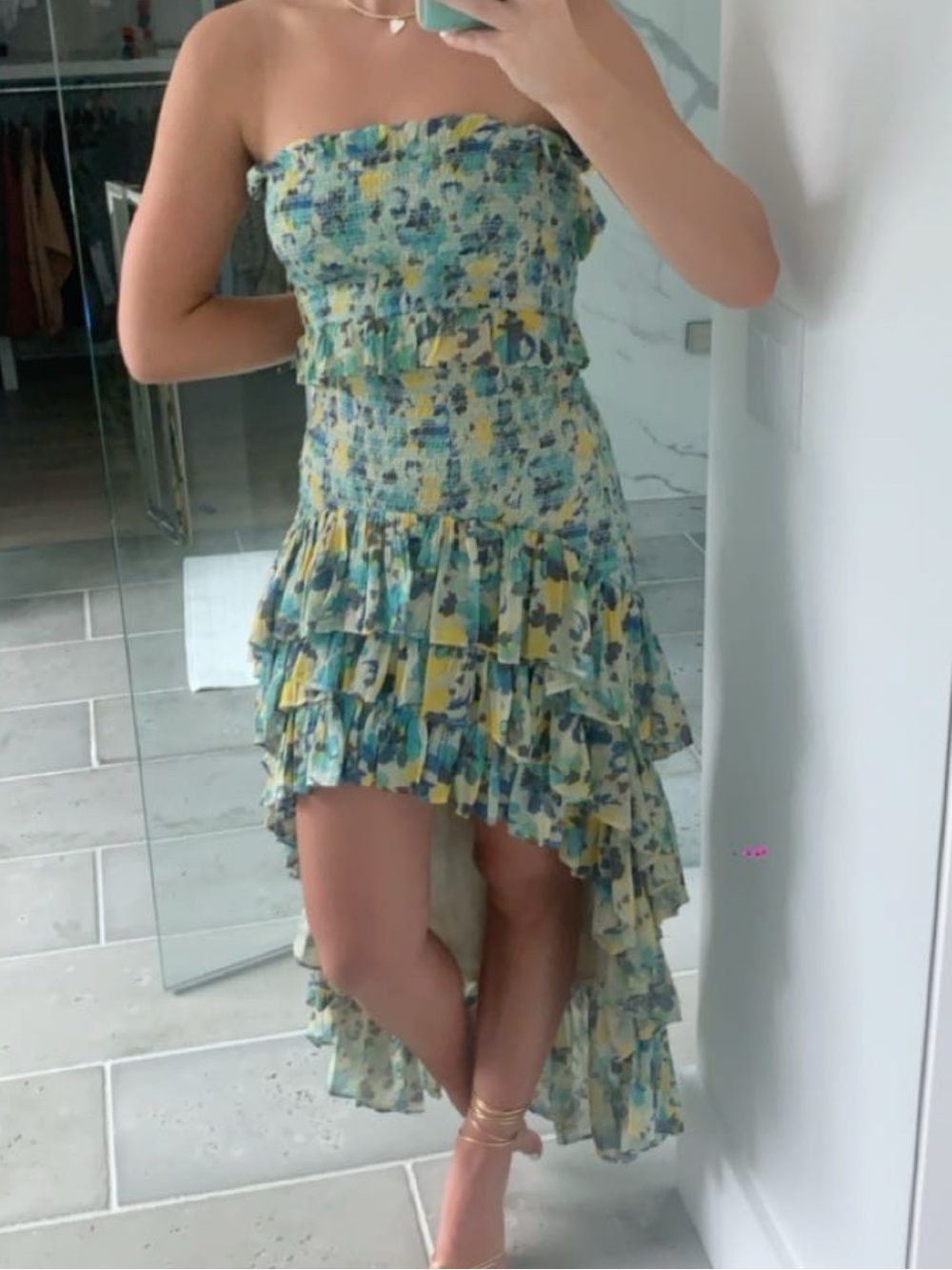LoveShackFancy Strapless High-Low Ruffle Set - Picture 3 of 4